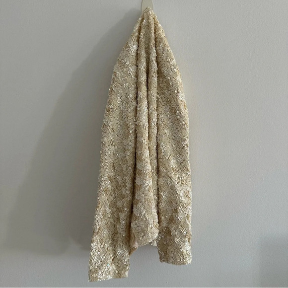 Vintage 1960s Glam Rare One Of Kind Fully Sequin Wool Blazer Jacket Top Ivory - Picture 2 of 11